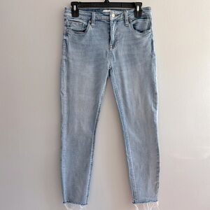 Pistola denim cropped ankle frayed hem in light wash